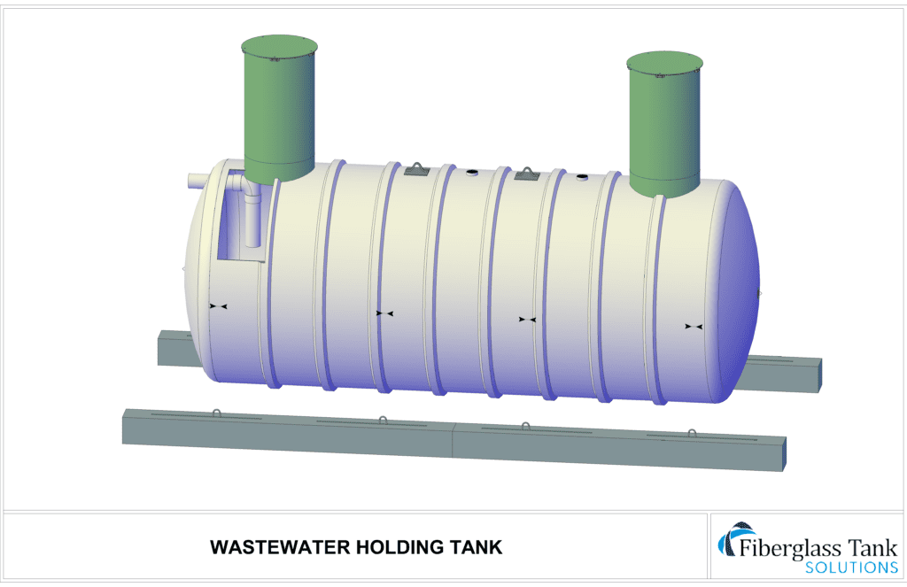 Fiberglass decentralized wastewater holding tank 1
