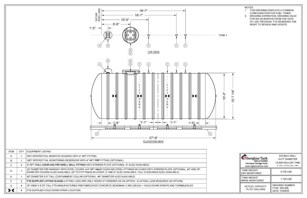 10ft x 15K Petroleum Storage Tank