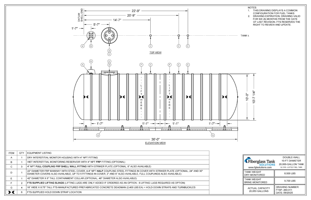 10x20K Single Compartment Fuel Tank