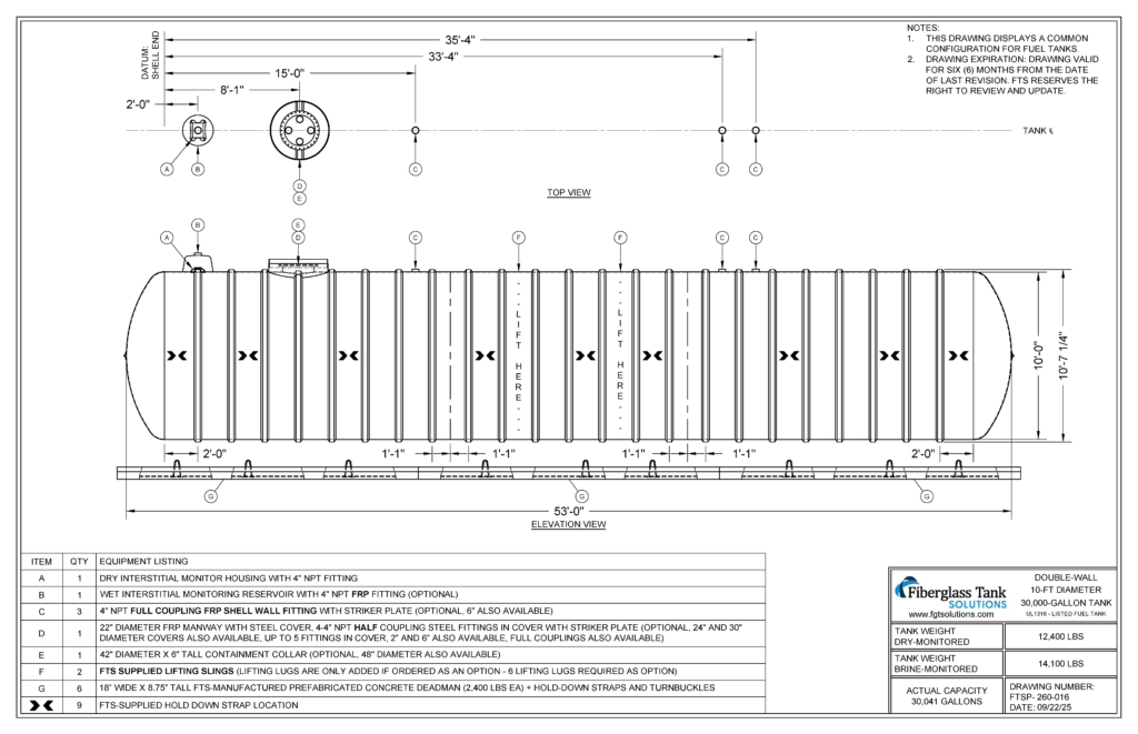 10' x 30,000-Gallon Petroleum Tank