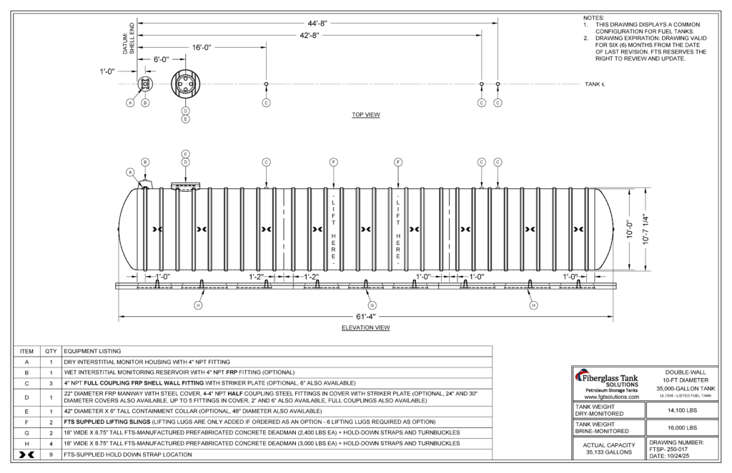 10ft x 35K Petroleum Storage Tank