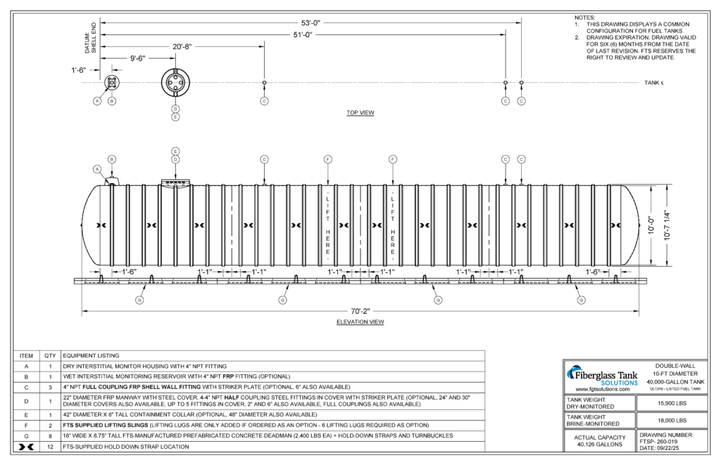 10' x 40,000-Gallon Petroleum Tank