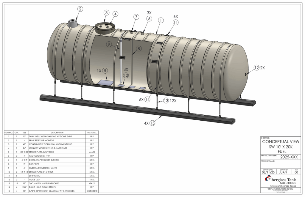 Single Compartment Petroleum Storage Tank