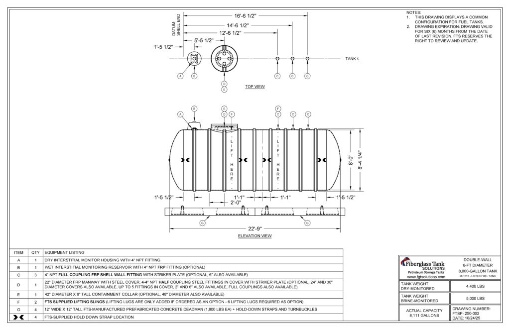 8ft x 8K Petroleum Storage Tank