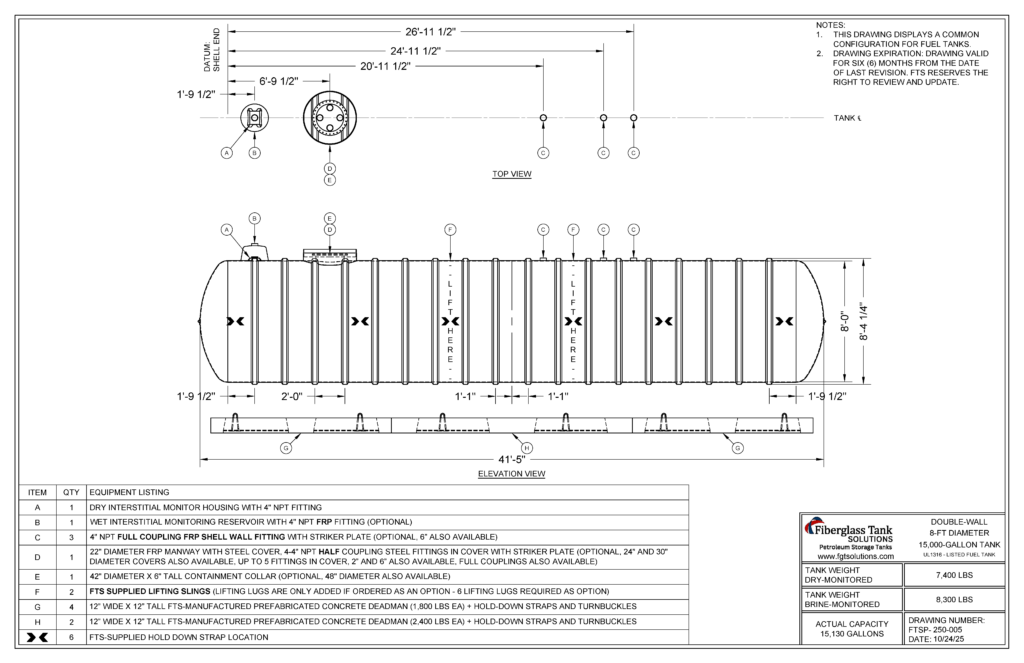 8ft x 15K Petroleum Storage Tank