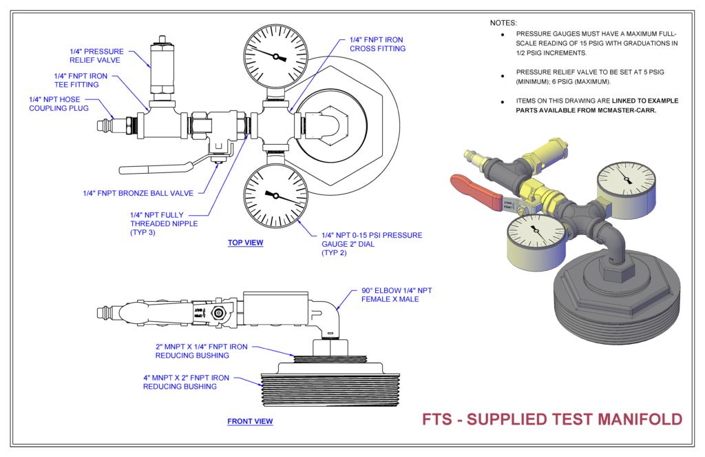FTS-Supplied Primary Tank Test Manifold